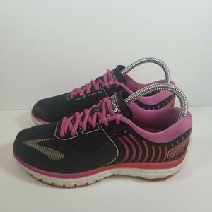 Brooks Womens Size 6 Black Pink Pure Flow 6 Running Sneakers 1202371B056